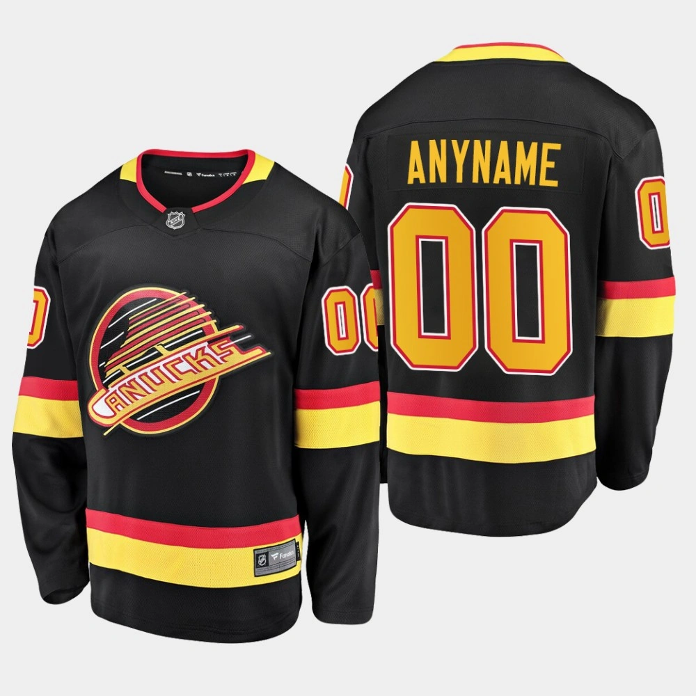 Canucks Custom #00 2019-20 Flying Skate Premier Breakaway Jersey - Black