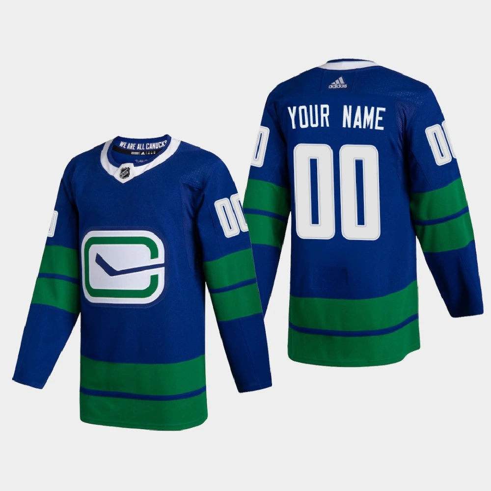 Vancouver Canucks Custom #00 2020-21 Alternate Authentic Blue Jersey