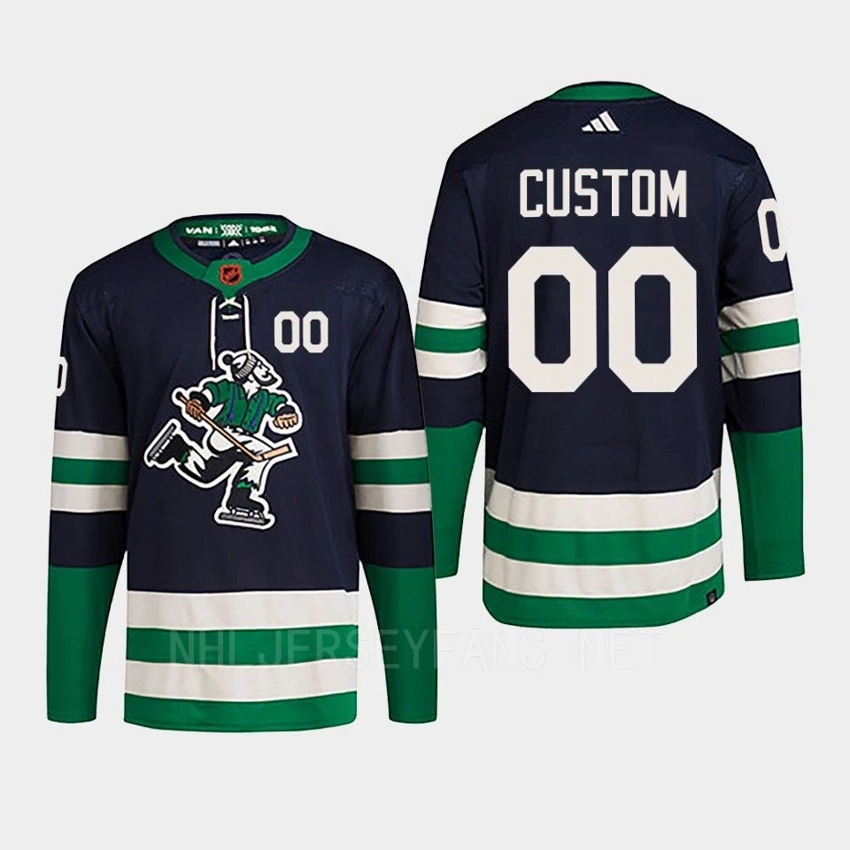 Youth Custom Reverse Retro 2.0 2022 Vancouver Canucks Navy Jersey Authentic Primegreen #00 Youth Custom Reverse Retro 2.0 2022 Vancouver Canucks Navy Jersey Authentic Primegreen #00