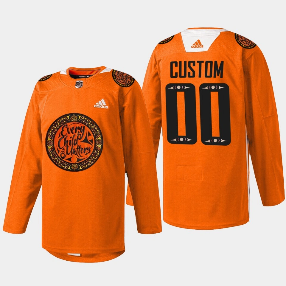 Vancouver Canucks National Day for Truth and Reconciliation Custom Orange Warmup Jersey Vancouver Canucks National Day for Truth and Reconciliation Custom Orange Warmup Jersey