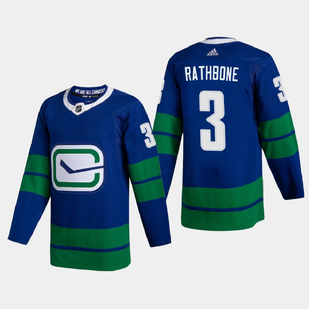 Vancouver Canucks Jack Rathbone #3 2021 Alternate Authentic Blue Jersey Vancouver Canucks Jack Rathbone #3 2021 Alternate Authentic Blue Jersey