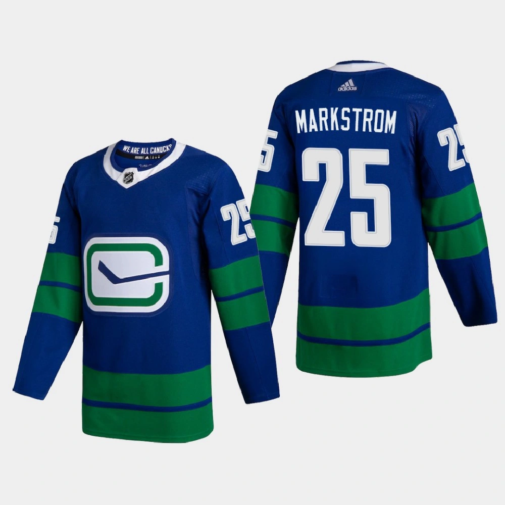 Vancouver Canucks Jacob Markstrom #25 2020-21 Alternate Authentic Blue Jersey
