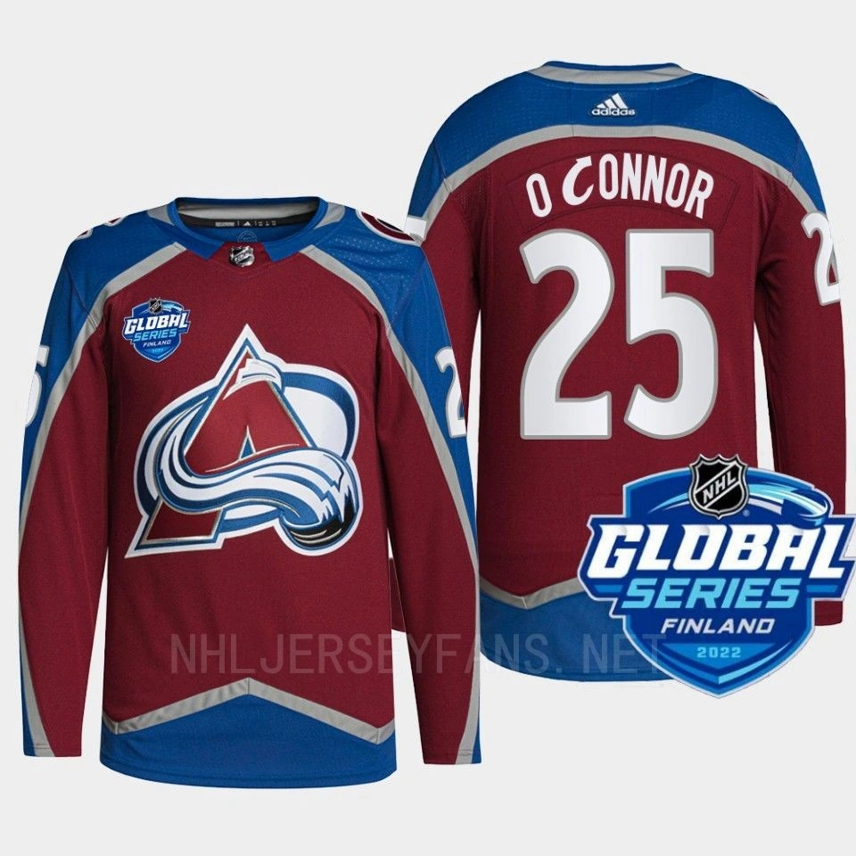 Logan O'Connor 2022 NHL Global Series Colorado Avalanche Burgundy Jersey Authentic #25 Logan O'Connor 2022 NHL Global Series Colorado Avalanche Burgundy Jersey Authentic #25