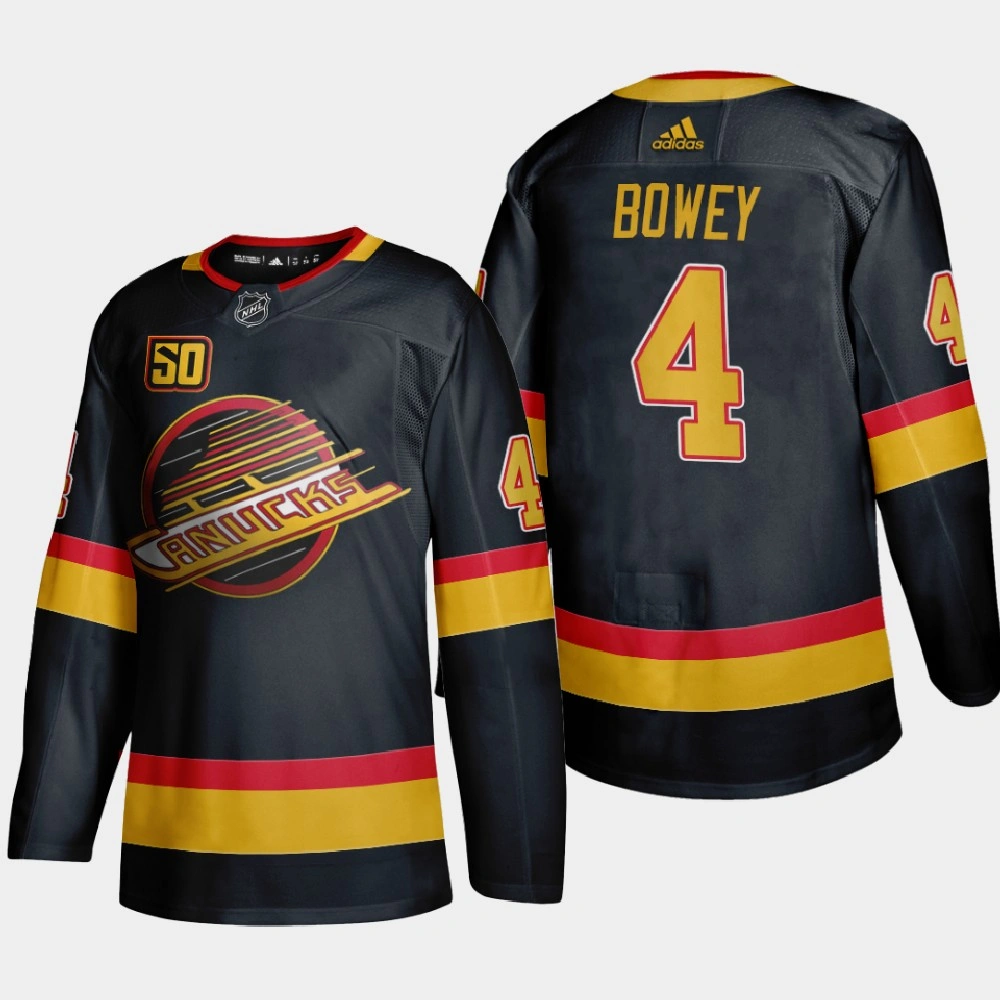 Youth Vancouver Canucks Madison Bowey #4 2021 Flying Skate Authentic Black Jersey
