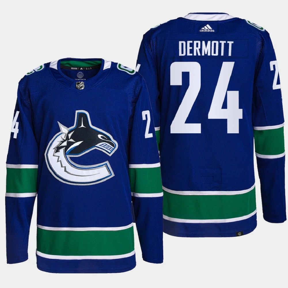 Youth Travis Dermott #24 Vancouver Canucks Blue Jersey 2022 Home Primegreen Authentic Pro Youth Travis Dermott #24 Vancouver Canucks Blue Jersey 2022 Home Primegreen Authentic Pro