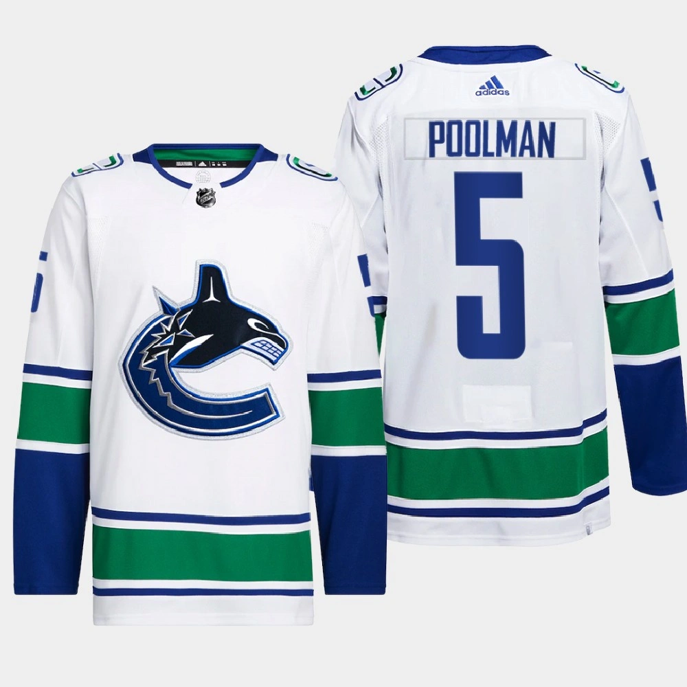 Women's Tucker Poolman #5 Vancouver Canucks White Jersey 2022 Away Primegreen Authentic Pro