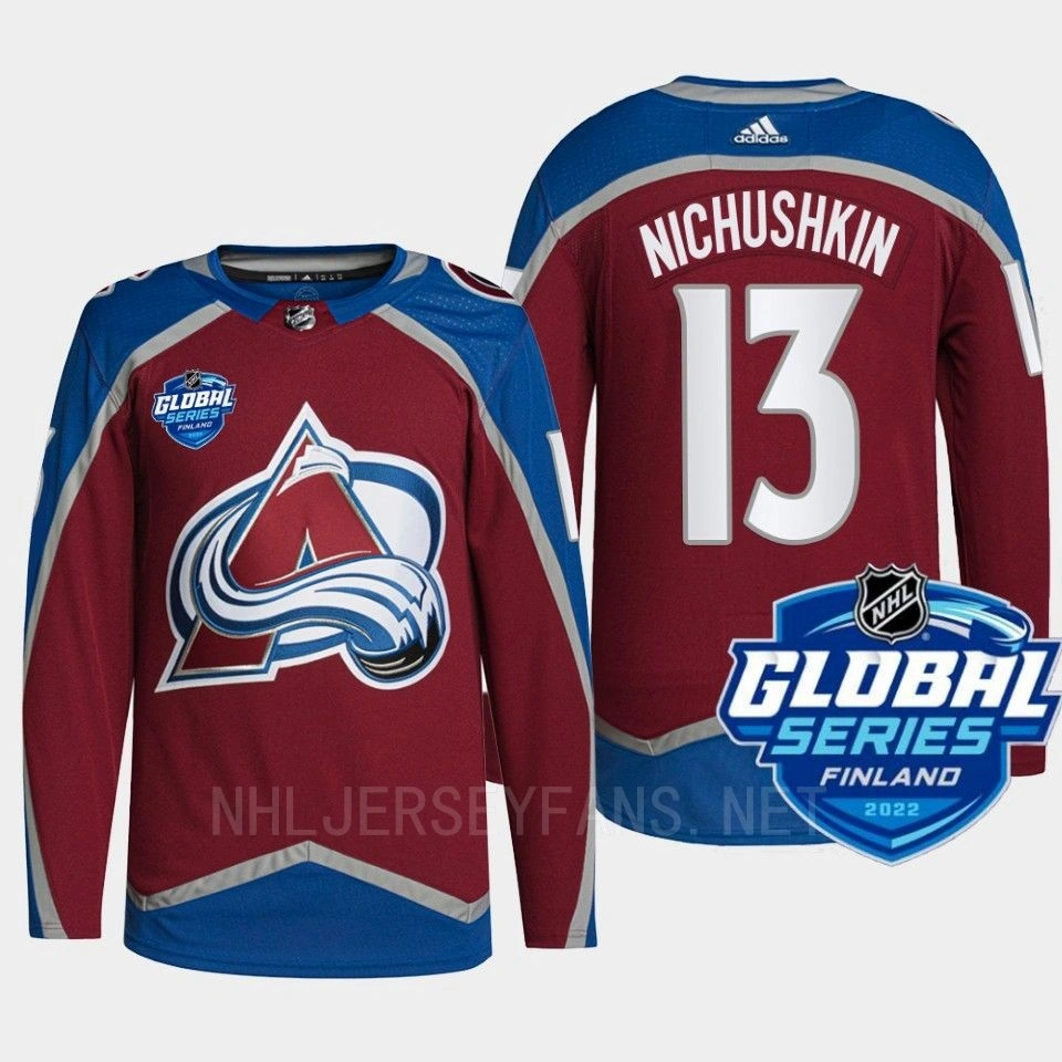 Valeri Nichushkin 2022 NHL Global Series Colorado Avalanche Burgundy Jersey Authentic #13