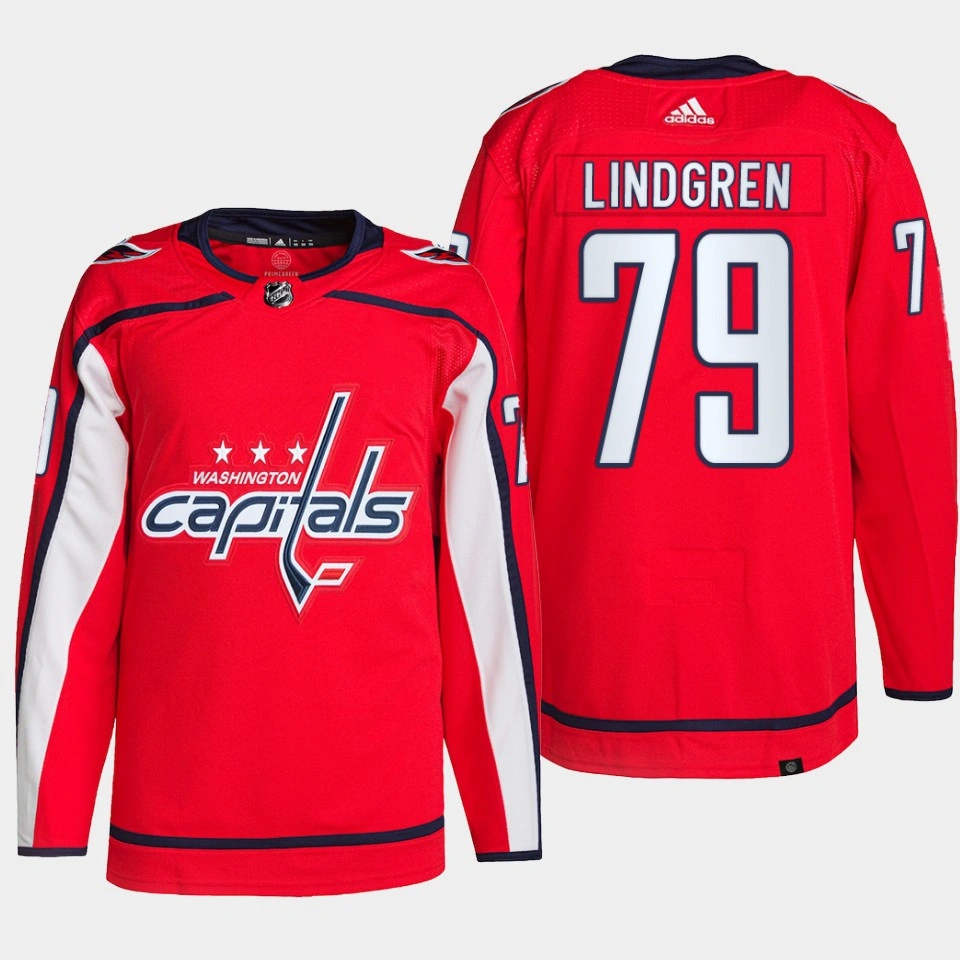 Women's Washington Capitals Charlie Lindgren Red Home Primegreen Authentic Jersey 2022