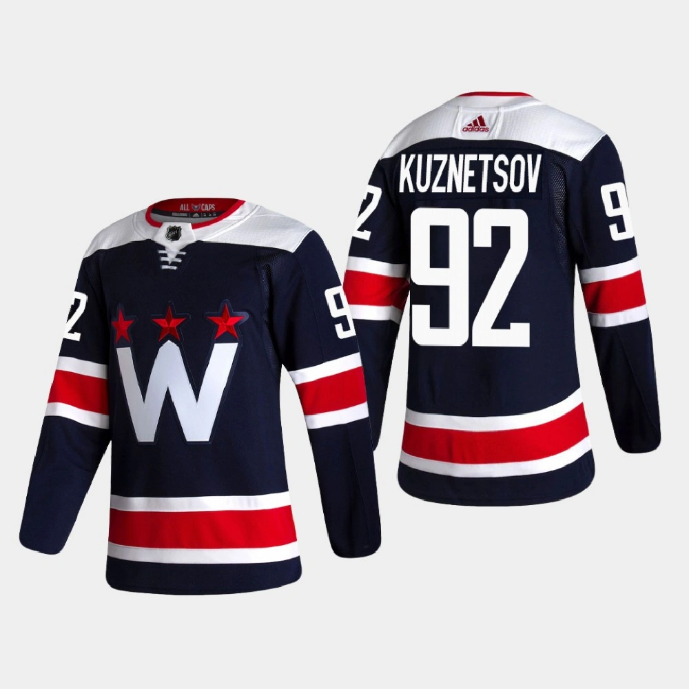 Washington Capitals Evgeny Kuznetsov #92 2020-21 Alternate Authentic Navy Jersey