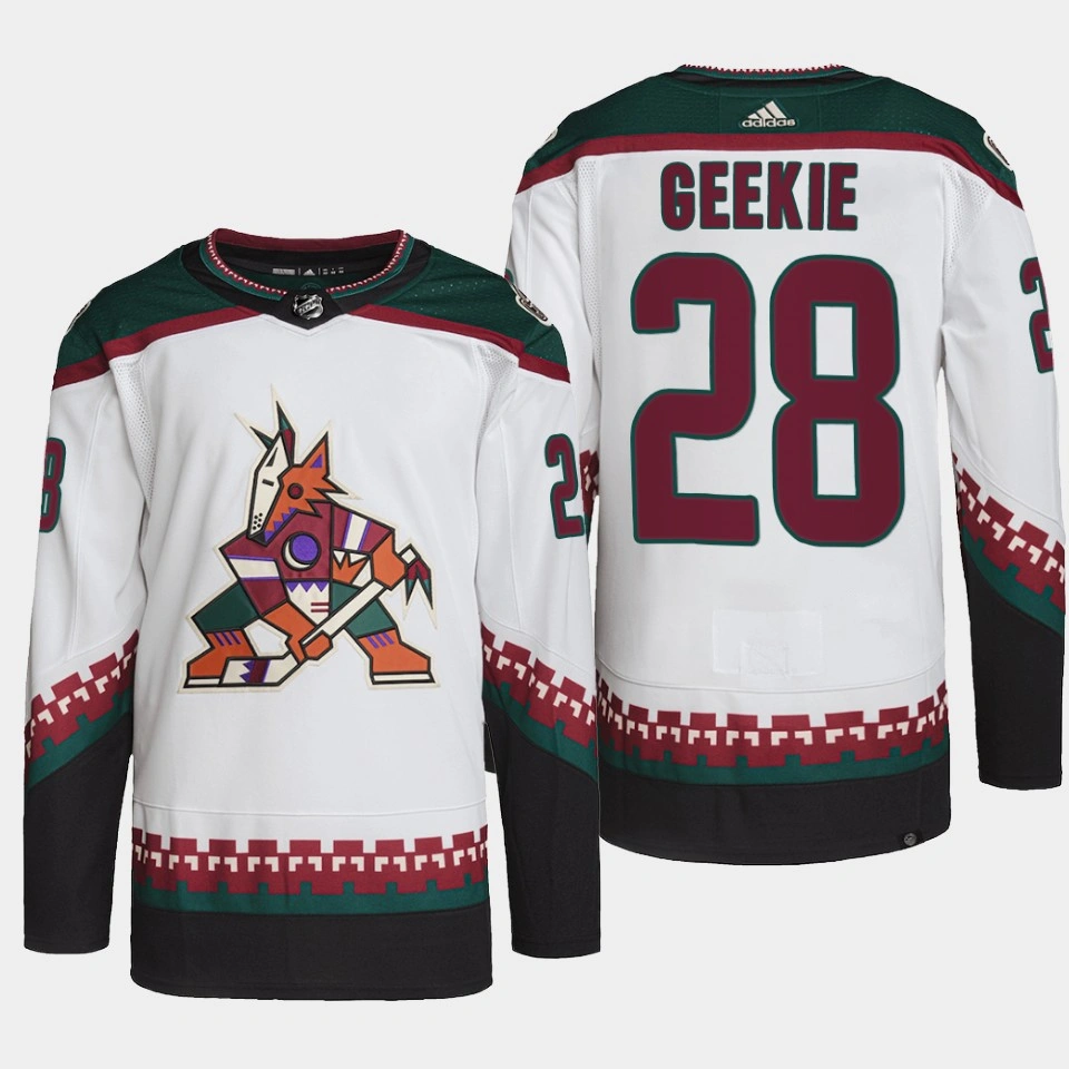 Women's Arizona Coyotes Conor Geekie White Away Primegreen Authentic Jersey 2022