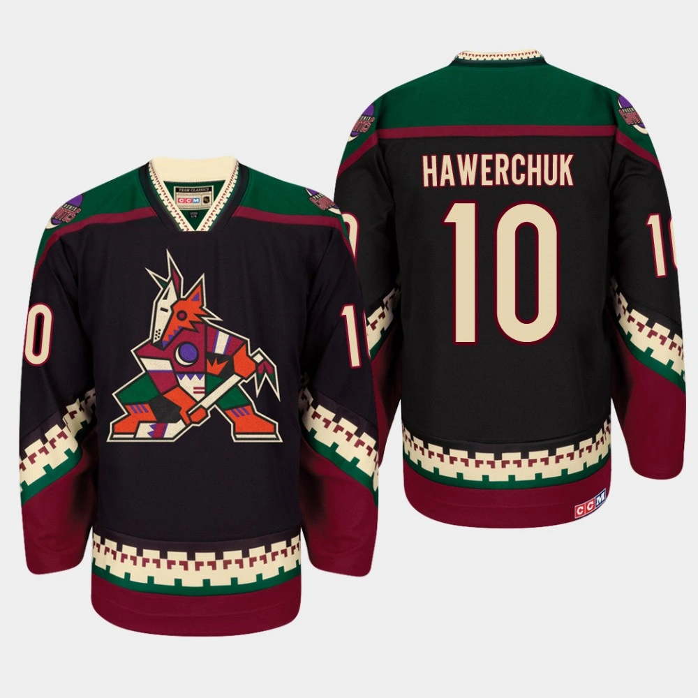 Youth Arizona Coyotes #10 Dale Hawerchuk Throwback Classic CCM Black Retired Jersey Youth Arizona Coyotes #10 Dale Hawerchuk Throwback Classic CCM Black Retired Jersey