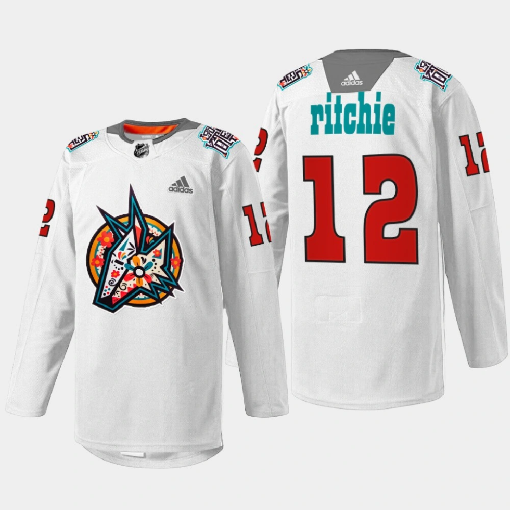 Arizona Coyotes Los Yotes Night Nick Ritchie White Warmup Jersey
