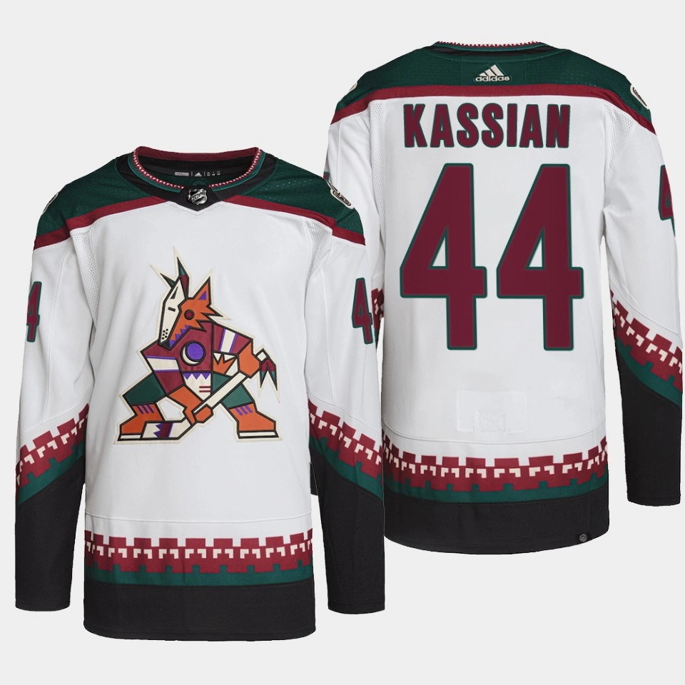 Arizona Coyotes Zack Kassian White Away Primegreen Authentic Jersey 2022 Arizona Coyotes Zack Kassian White Away Primegreen Authentic Jersey 2022