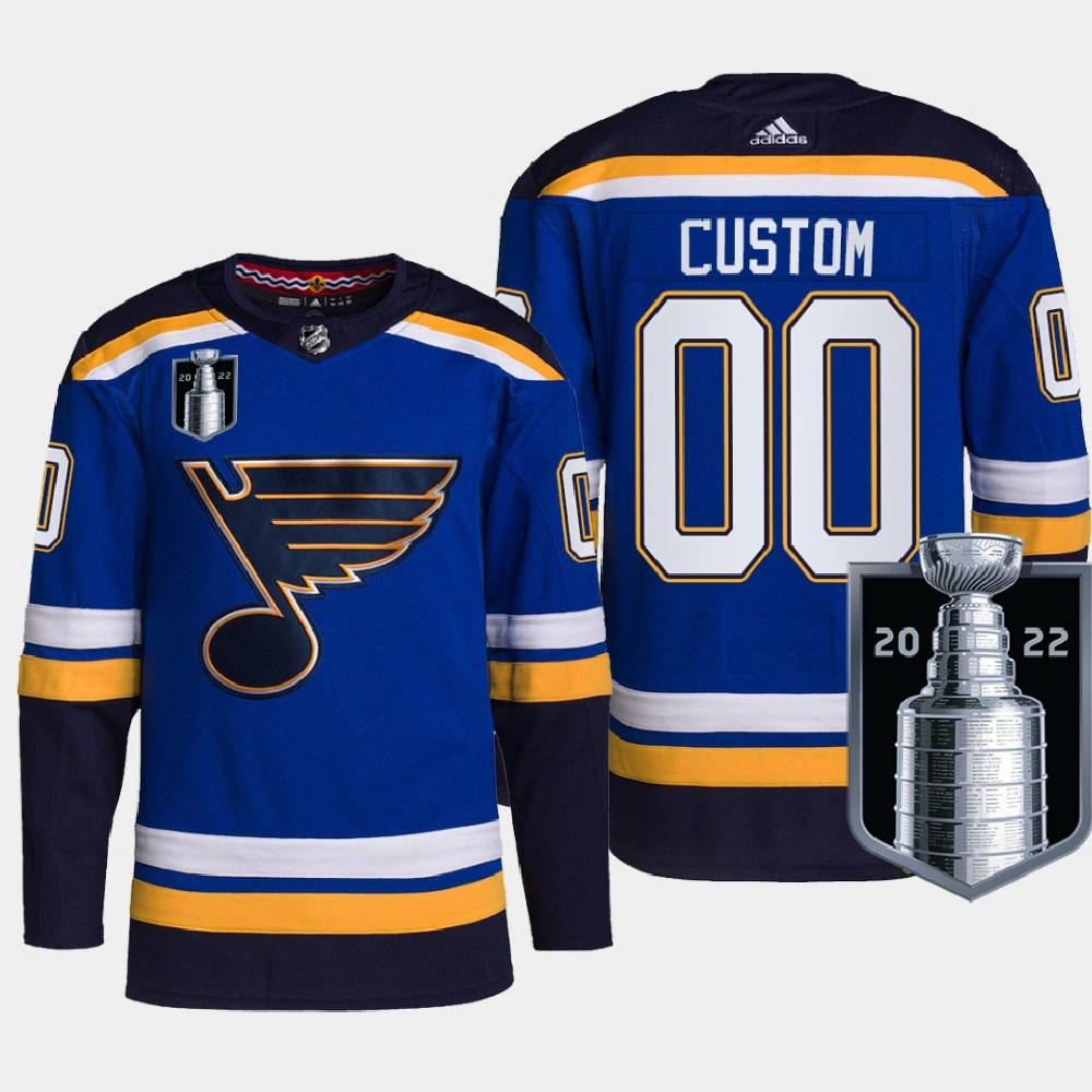 St. Louis Blues 2022 Stanley Cup Playoffs Blue Authentic Pro Jersey Custom St. Louis Blues 2022 Stanley Cup Playoffs Blue Authentic Pro Jersey Custom