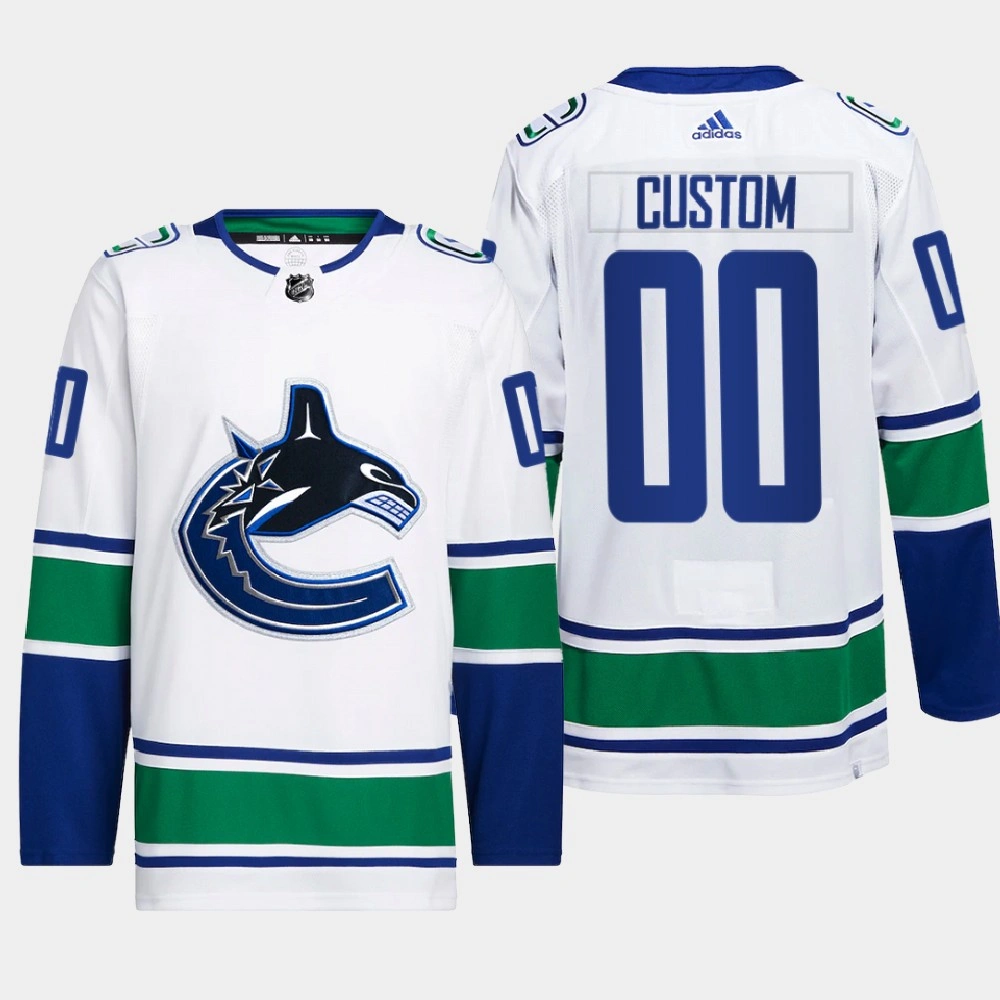 Vancouver Canucks Away White Primegreen Authentic Pro 2022 Jersey Custom Vancouver Canucks Away White Primegreen Authentic Pro 2022 Jersey Custom