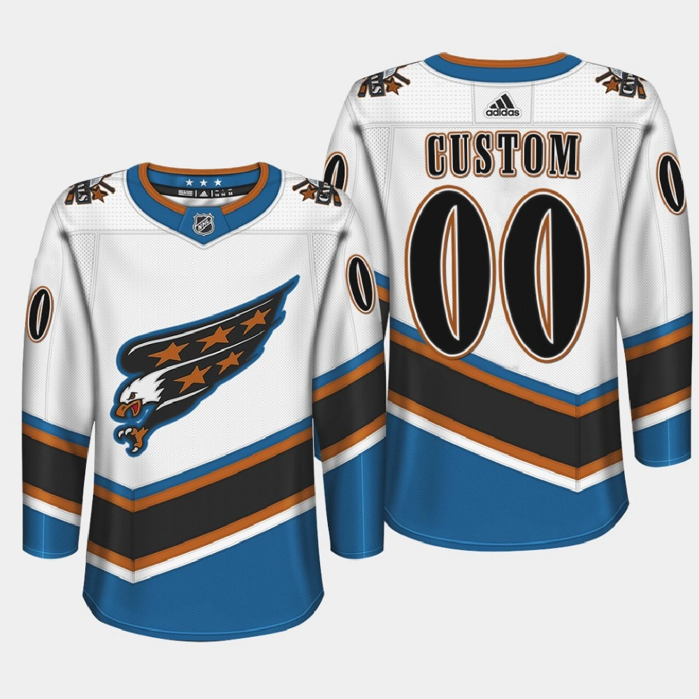 Washington Capitals Screaming Eagle White Throwback 2022 Jersey Custom Washington Capitals Screaming Eagle White Throwback 2022 Jersey Custom