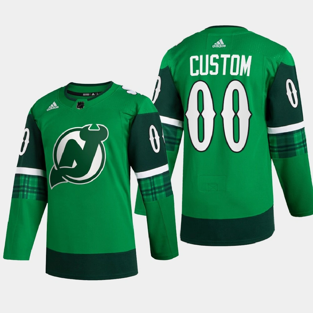 New Jersey Devils St Patricks Day Green Warm-Up 2022 Jersey Custom New Jersey Devils St Patricks Day Green Warm-Up 2022 Jersey Custom