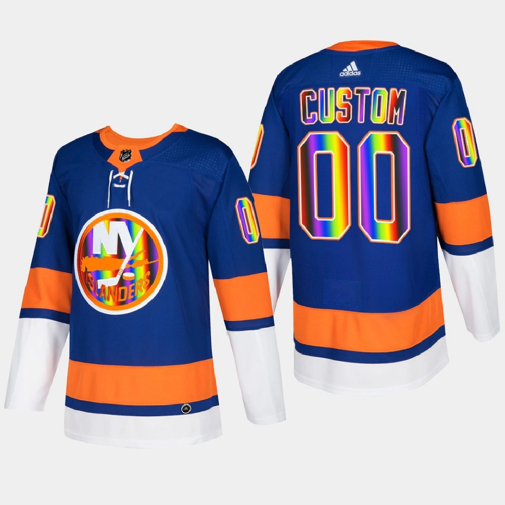 New York Islanders Pride Night 2022 Royal HockeyIsForEveryone Jersey Custom New York Islanders Pride Night 2022 Royal HockeyIsForEveryone Jersey Custom