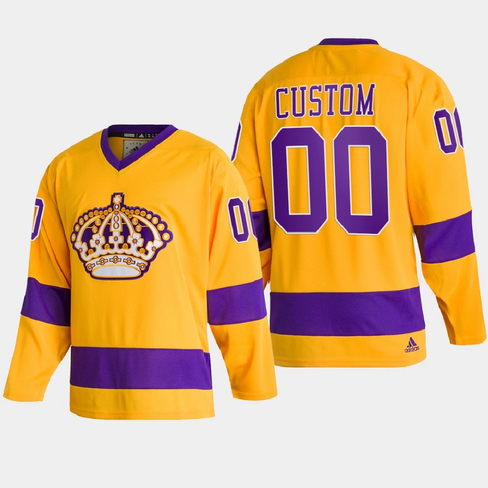 Los Angeles Kings Team Classics Gold Throwback 2022 Jersey Custom