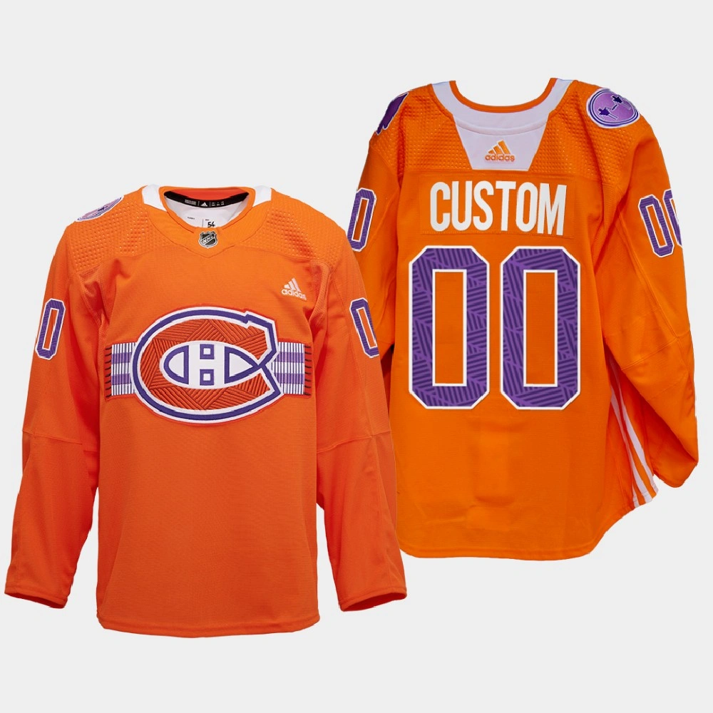 Montreal Canadiens Indigenous Celebration Night Orange Warmup 2022 Jersey Custom Montreal Canadiens Indigenous Celebration Night Orange Warmup 2022 Jersey Custom