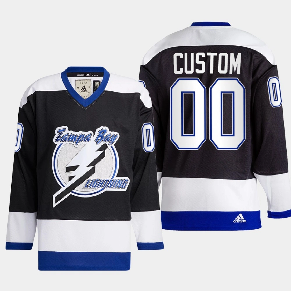 Tampa Bay Lightning Team Classics Black Heritage Jersey Custom