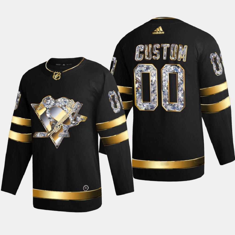 Pittsburgh Penguins 2022 Stanley Cup Playoffs Black Diamond Edition Jersey Custom