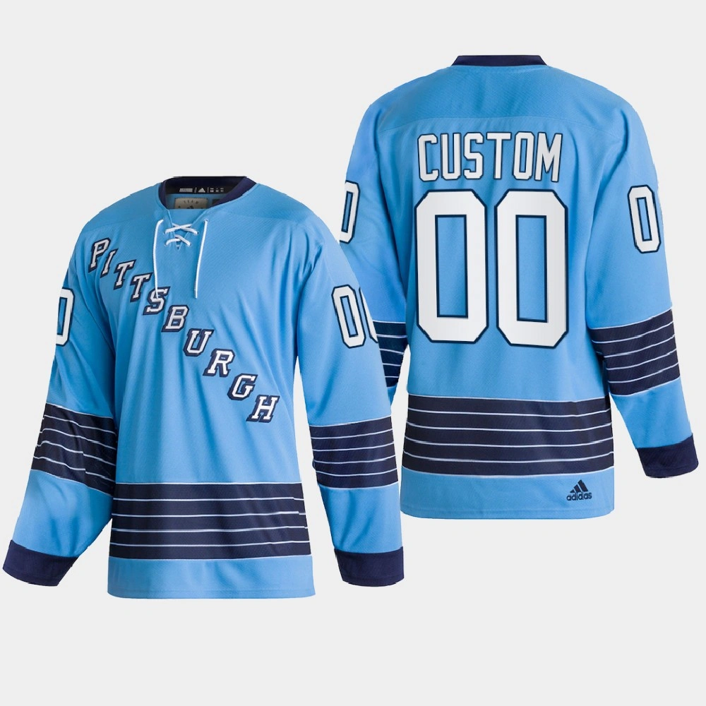 Pittsburgh Penguins Team Classics Blue Heritage 2022 Jersey Custom Pittsburgh Penguins Team Classics Blue Heritage 2022 Jersey Custom