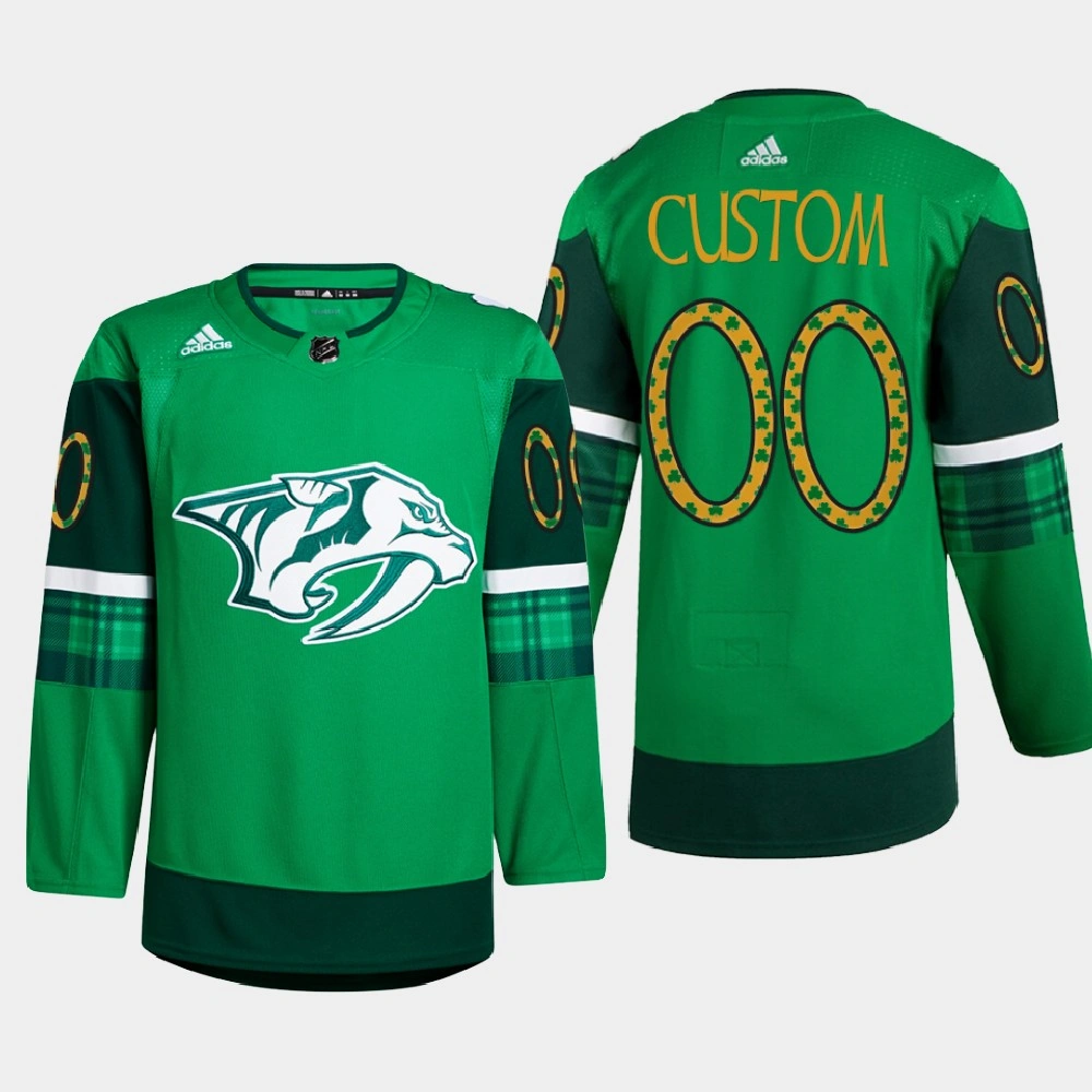 Nashville Predators St. Patricks Day Green Warm-Up 2022 Jersey Custom Nashville Predators St. Patricks Day Green Warm-Up 2022 Jersey Custom