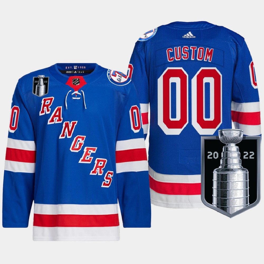 New York Rangers 2022 Stanley Cup Playoffs Royal Authentic Pro Jersey Custom New York Rangers 2022 Stanley Cup Playoffs Royal Authentic Pro Jersey Custom