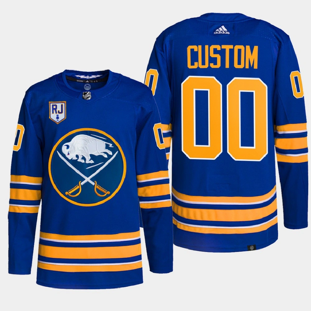 Buffalo Sabres Honor Rick Jeanneret patch Royal Authentic Pro 2022 Jersey Custom Buffalo Sabres Honor Rick Jeanneret patch Royal Authentic Pro 2022 Jersey Custom