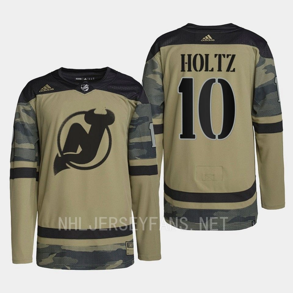 Youth Alexander Holtz New Jersey Devils Military Appreciation 2022 Camo #10 Jersey Authentic Practice