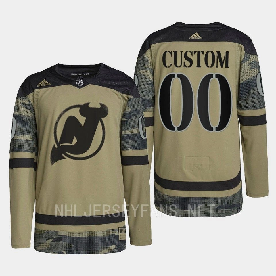 Custom New Jersey Devils Military Appreciation 2022 Camo #00 Jersey Authentic Practice