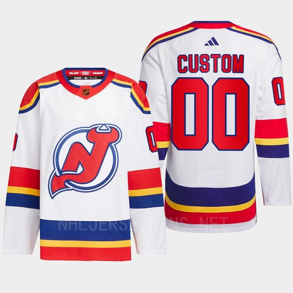 Youth New Jersey Devils 2022 Reverse Retro 2.0 Custom White Authentic Primegreen Jersey Men's Youth New Jersey Devils 2022 Reverse Retro 2.0 Custom White Authentic Primegreen Jersey Men's