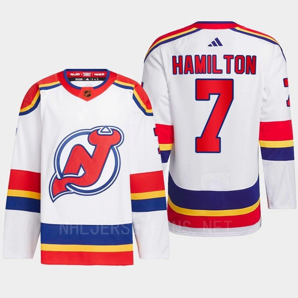 New Jersey Devils 2022 Reverse Retro 2.0 Dougie Hamilton White Authentic Primegreen Jersey Men's