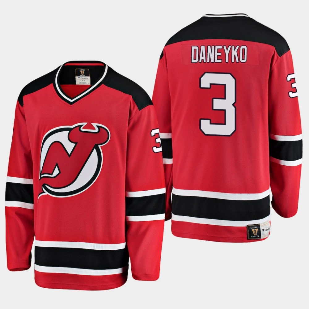 New Jersey Devils Ken Daneyko #3 Heritage Premier Breakaway Player Jersey Red New Jersey Devils Ken Daneyko #3 Heritage Premier Breakaway Player Jersey Red