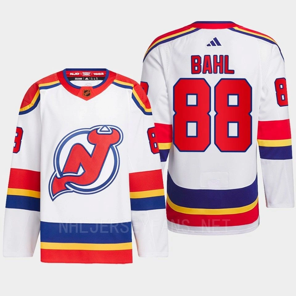 New Jersey Devils 2022 Reverse Retro 2.0 Kevin Bahl White Authentic Primegreen Jersey Men's