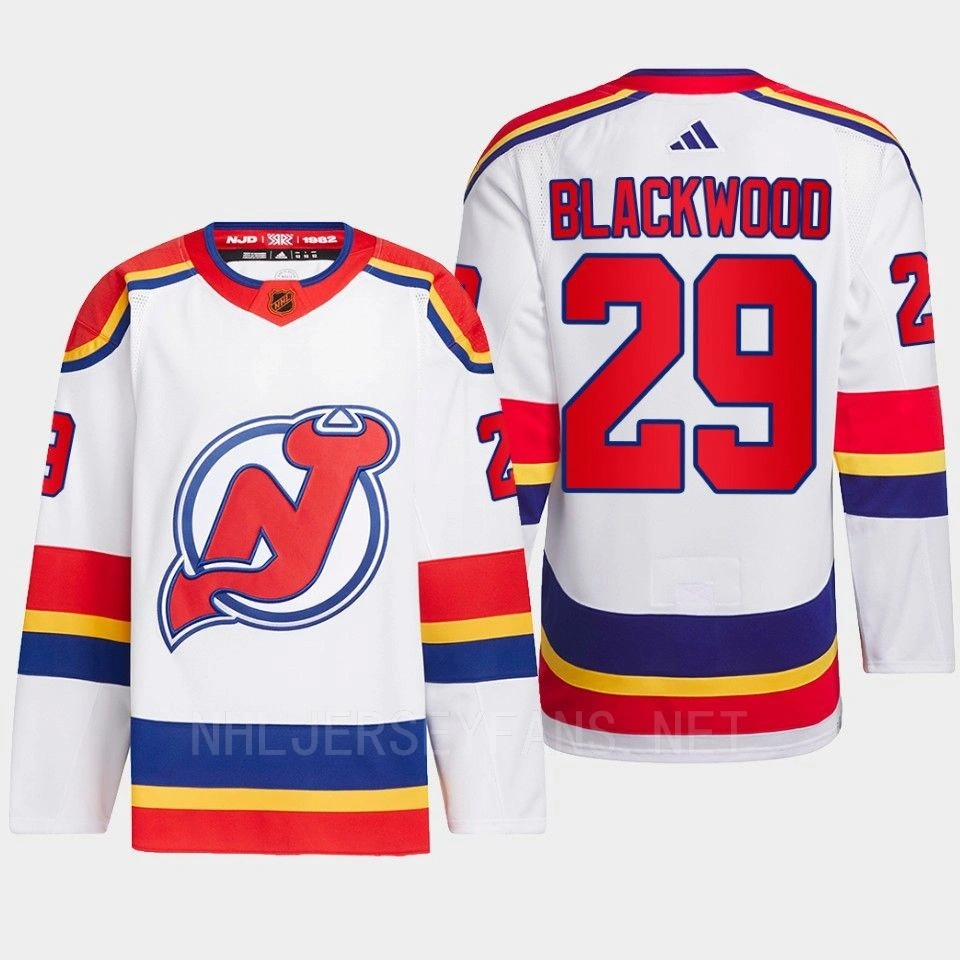 Women's New Jersey Devils 2022 Reverse Retro 2.0 Mackenzie Blackwood White Authentic Primegreen Jersey Men's