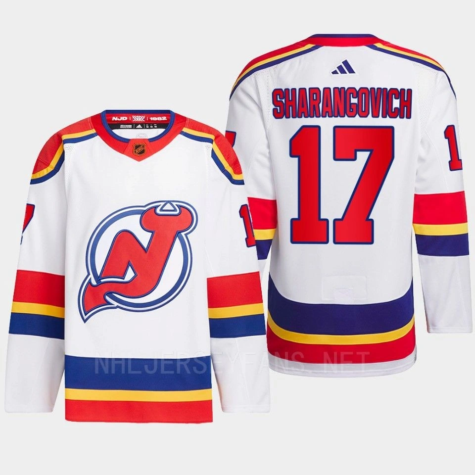New Jersey Devils 2022 Reverse Retro 2.0 Yegor Sharangovich White Authentic Primegreen Jersey Men's