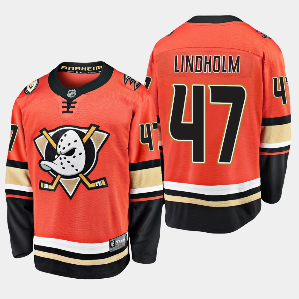 Ducks Hampus Lindholm #47 2019-20 Alternate Premier Breakaway Jersey - Orange