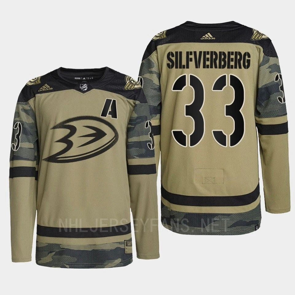Jakob Silfverberg Anaheim Ducks Military Appreciation Night 2022 Camo #33 Jersey Warmup Jakob Silfverberg Anaheim Ducks Military Appreciation Night 2022 Camo #33 Jersey Warmup