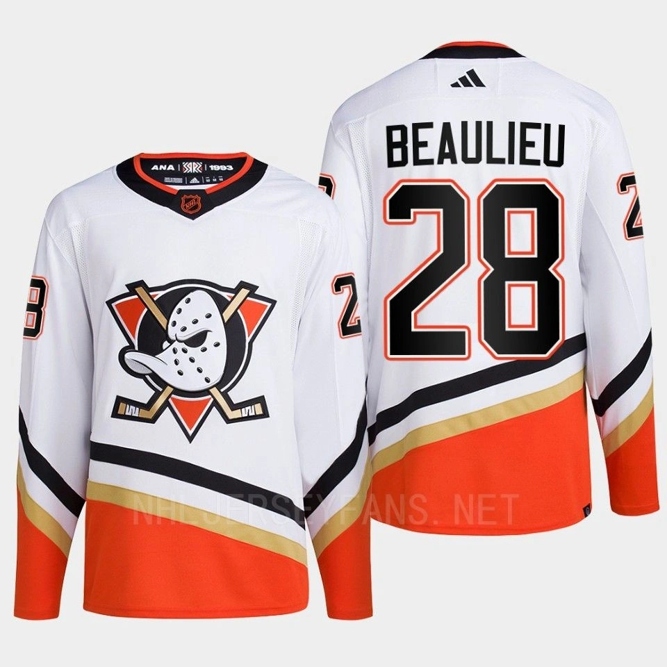 Anaheim Ducks 2022 Reverse Retro 2.0 Nathan Beaulieu White Authentic Primegreen Jersey Men's