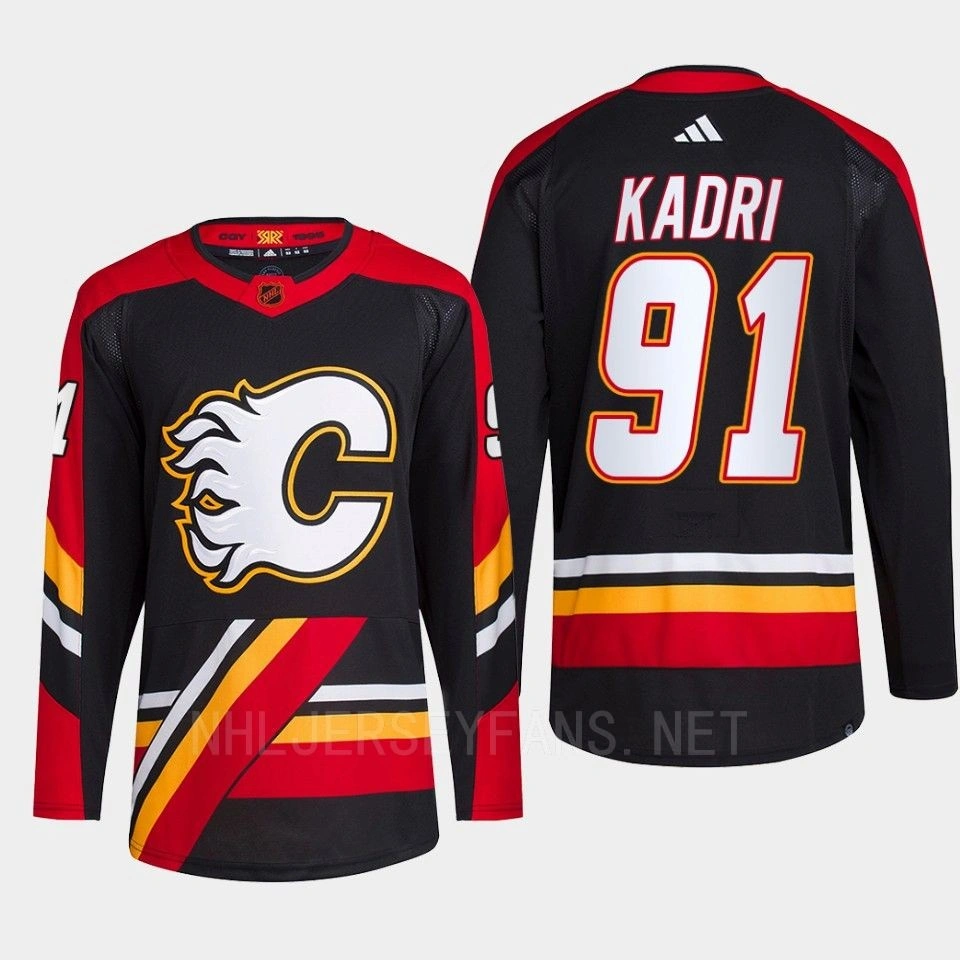 Women's Nazem Kadri Reverse Retro 2.0 2022 Calgary Flames Black Jersey Authentic Primegreen #91