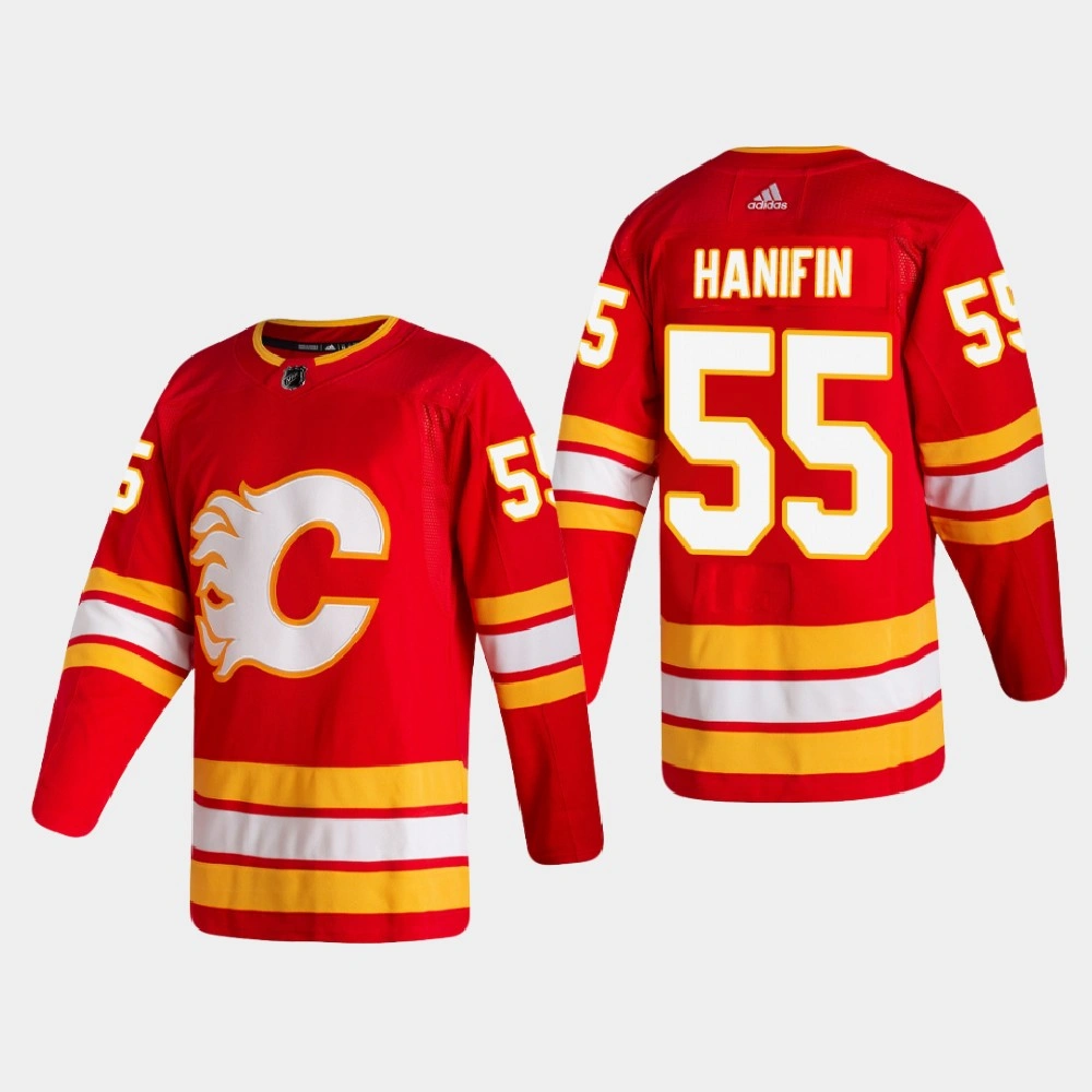 Calgary Flames Noah Hanifin #55 2020-21 Home Authentic Red Jersey