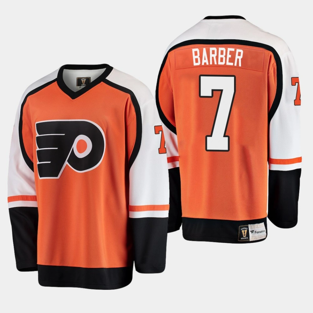 Youth Philadelphia Flyers Bill Barber #7 Heritage Player Premier Orange Jersey