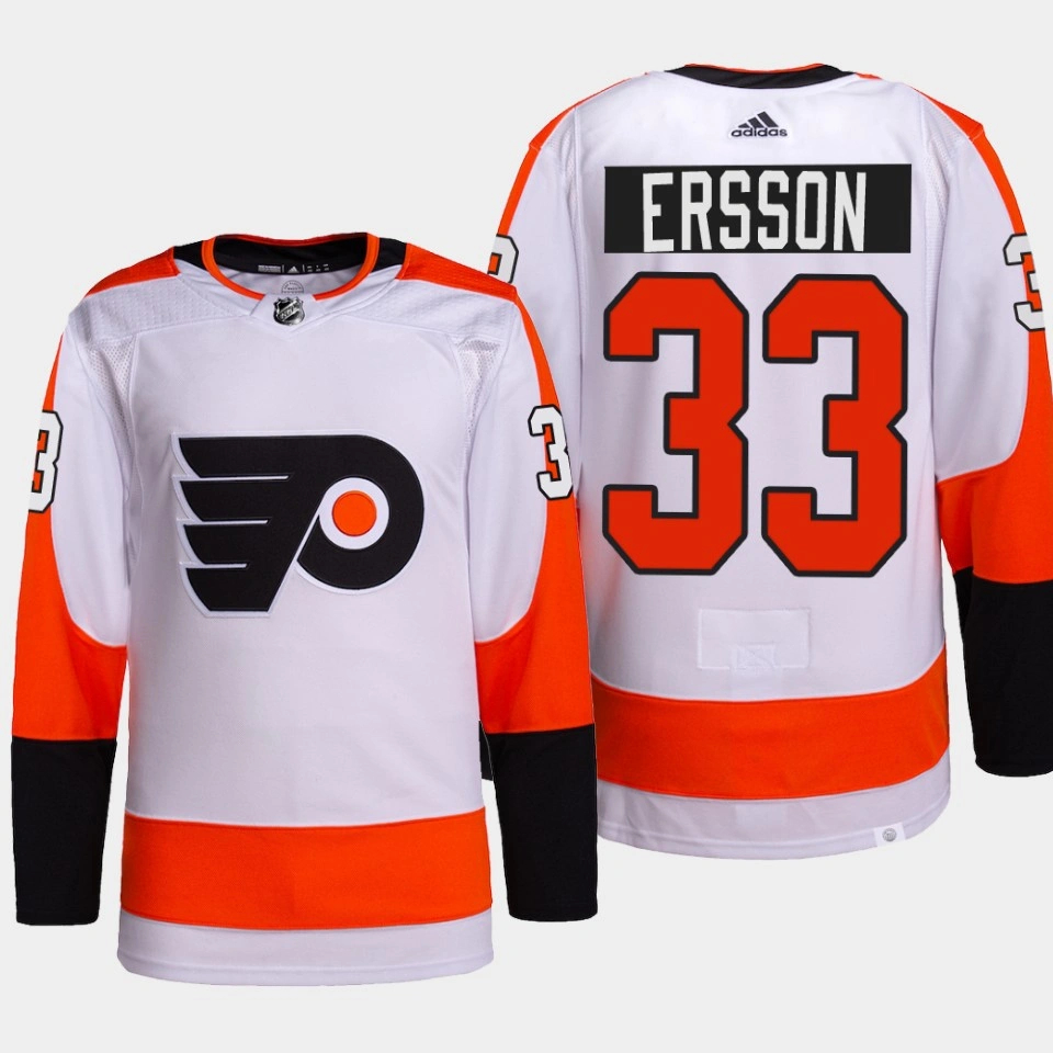 Philadelphia Flyers Samuel Ersson White Away Primegreen Jersey Philadelphia Flyers Samuel Ersson White Away Primegreen Jersey