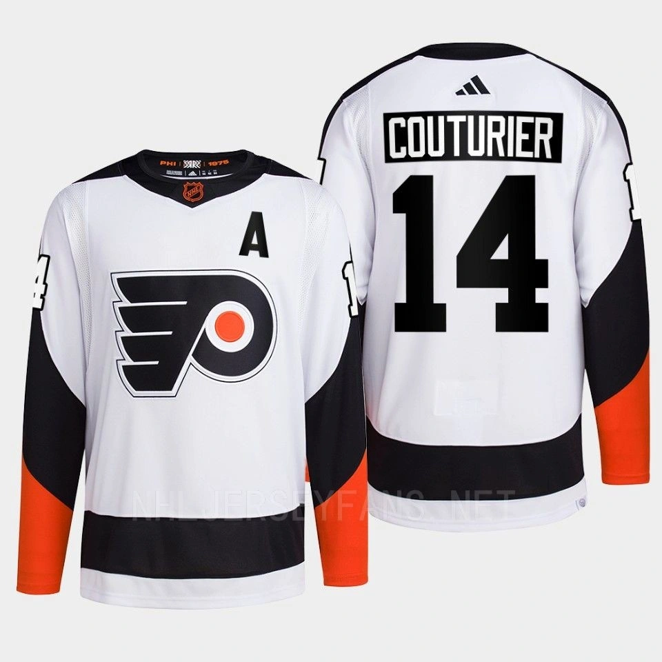 Youth Philadelphia Flyers 2022 Reverse Retro 2.0 Sean Couturier White Authentic Primegreen Jersey Men's