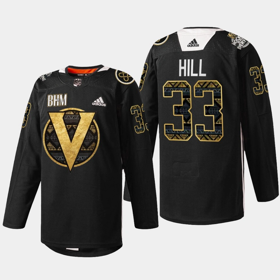 Adin Hill Vegas Golden Knights Black History Month Black #33 Jersey Warm Up