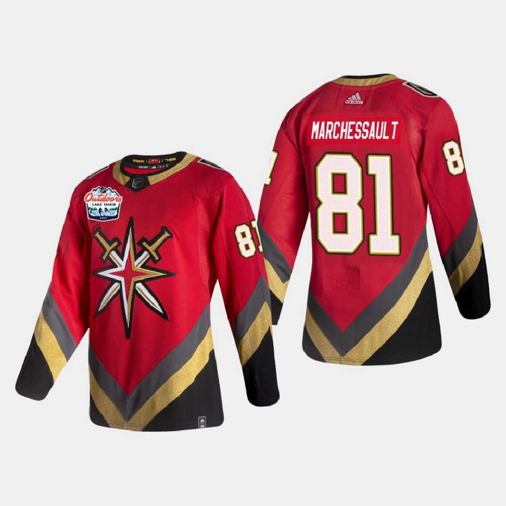 Youth Vegas Golden Knights Jonathan Marchessault #81 2021 Lake Tahoe Outdoor Games Authentic Patch Red Jersey Youth Vegas Golden Knights Jonathan Marchessault #81 2021 Lake Tahoe Outdoor Games Authentic Patch Red Jersey