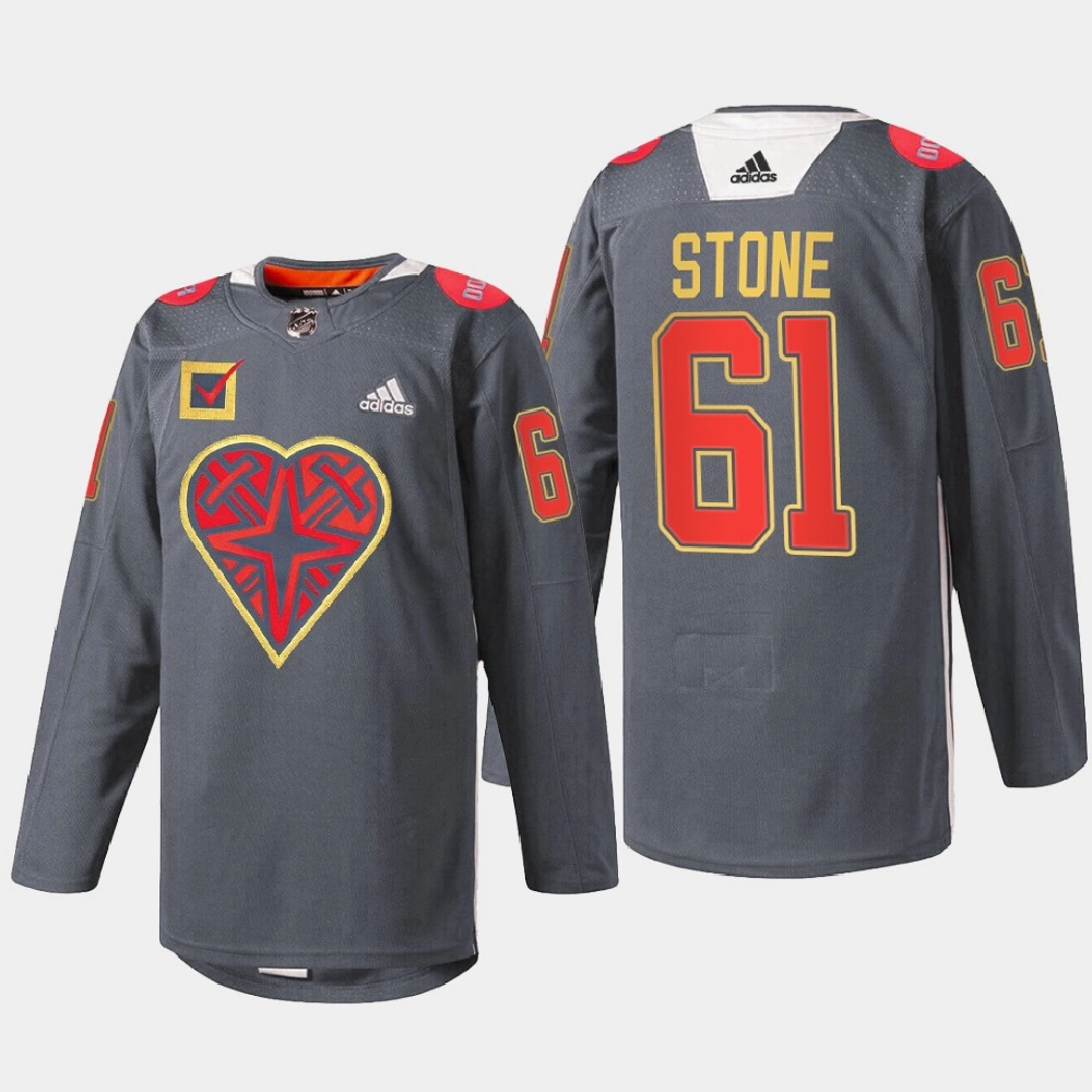 Women's Mark Stone Vegas Golden Knights DonorAwareness 2022 Black #61 Jersey Warm-Up