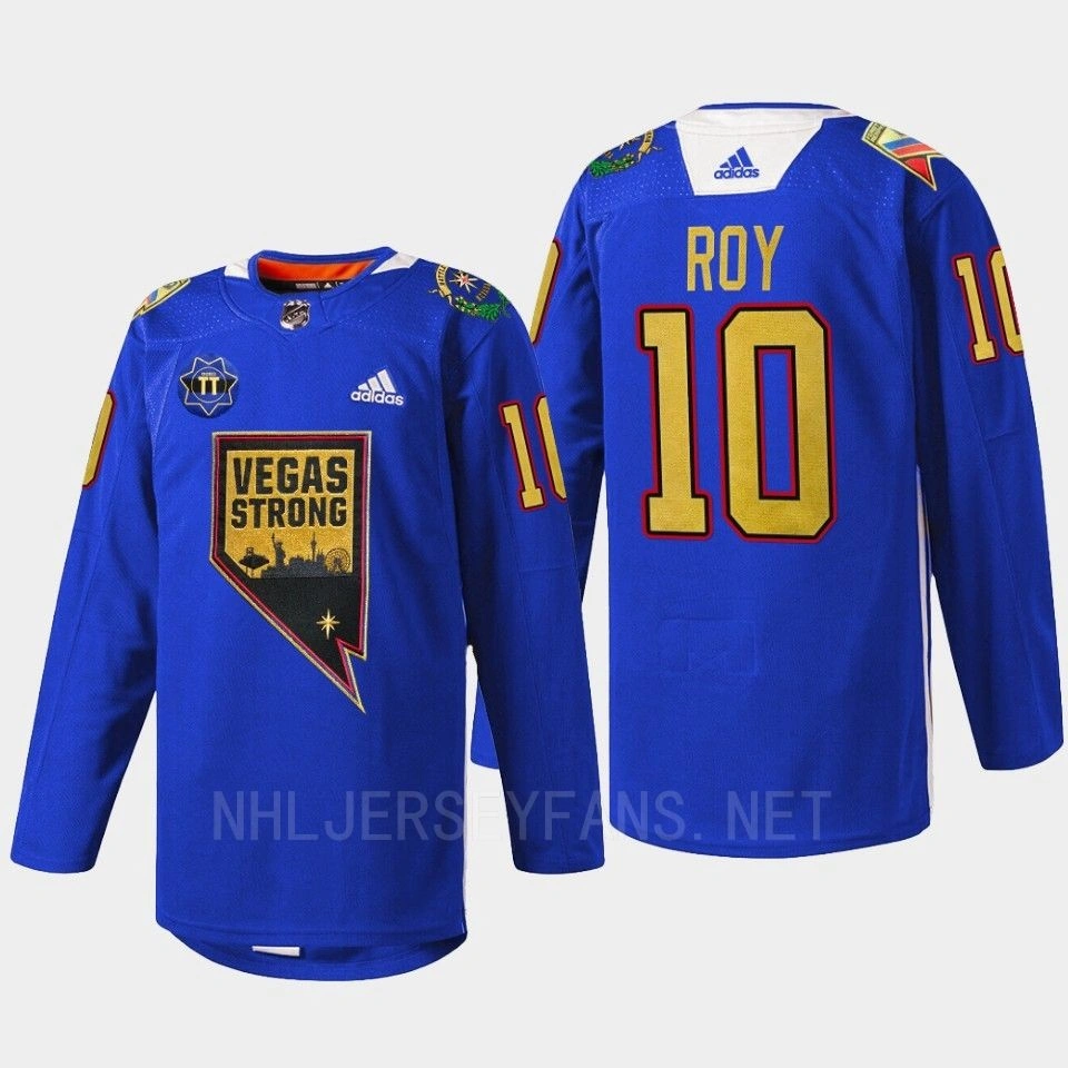 Nicolas Roy Vegas Golden Knights Nevada Day 2022 Blue #10 Jersey First Respondersthentic